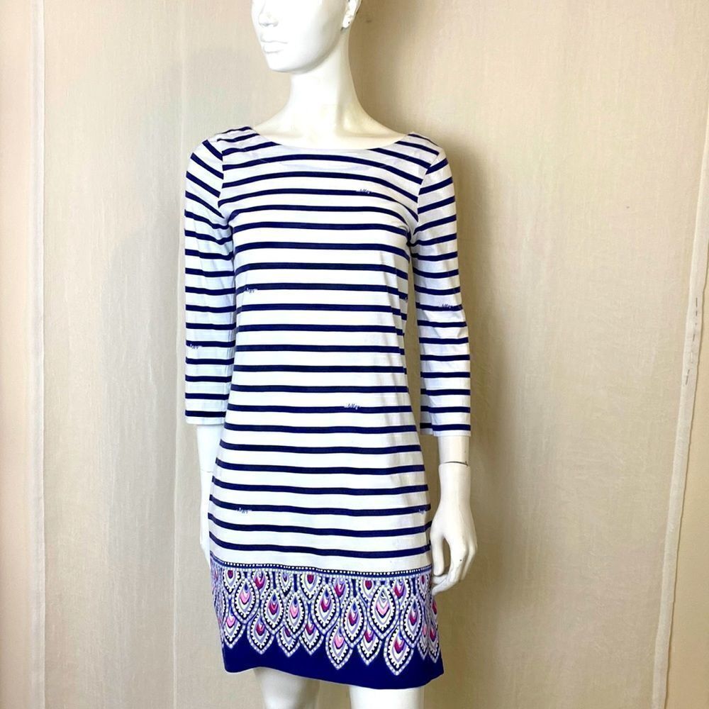 Lilly Pulitzer Dress Small Blue and White Stripe